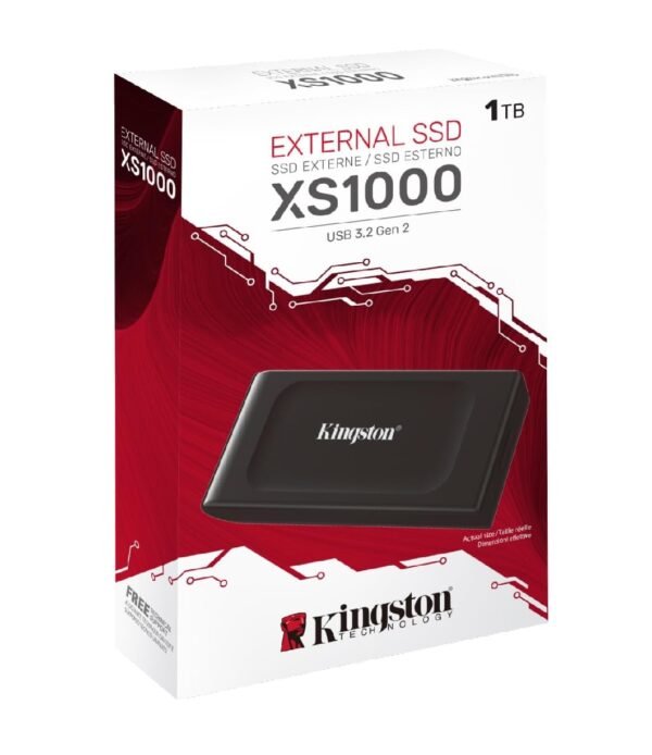 DISCO SOLIDO EXT KINGSTON XS1000 1TB USB TIPO-C TO TIPO-A ADAPTADOR BLACK