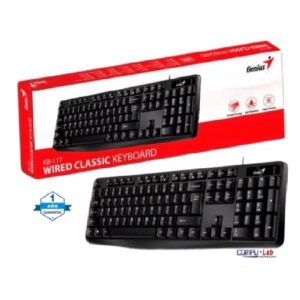 TECLADO GENIUS KB-117 NEGRO USB RESISTENTE A DERRAMES