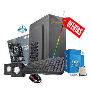 CPU INTEL CORE i5-14400/SSD 500GB/16GB RAM/CASE/TECLADO/MOUSE/PARLANTES