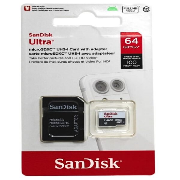 MICROSD SANDISK ULTRA 64GB C/ADAPTADOR