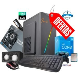 CPU INTEL core i5-12400/SSD 1TB/16GB RAM/CASE/TECLADO/MOUSE/PARLANTES