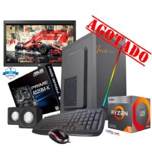 PC AMD RYZEN5 5600GT/SSD 500GB/16GB RAM /A520M/TECLADO/MOUSE/PAR/MONITOR LG 19.5"/ CASE INS