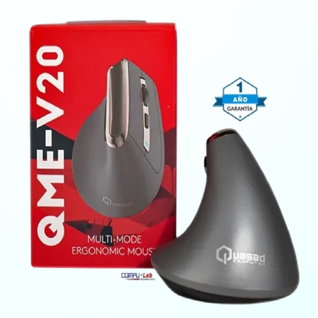 MOUSE QUASAD QME-V20 VERTICAL ERGONOMICO WIRELESS RECARGABLE USB 2.0 B