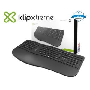 TECLADO KLIP XTREME KBK-530 ERGONOMICO WIRELESS BLACK