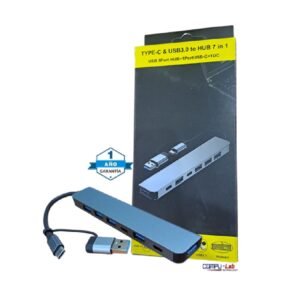 HUB 7 PUERTOS USB-A/-C METALICO