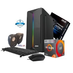 CPU AMD RYZEN5 3400G/SSD 500GB/8GB RAM /MB-A520M/CASE/TECLADO/MOUSE/PARLANTES