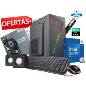 CPU INTEL CORE i7-14700/SSD 1TB/DDR4 16GB/MBA H610 /CASE INS /TEC/MOUSE/PARL