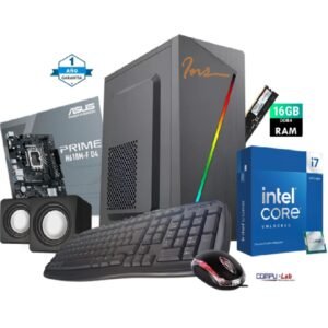 CPU INTEL CORE i7-14700/SSD 1TB/DDR4 16GB/MBA H610 /CASE INS /TEC/MOUSE/PARL