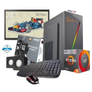 PC AMD RYZEN 5 8500G/SSD 500GB/DDR5 16GB/MB-A620/CASE INS/TEC/MOU/PAR/MONITOR LG 20"