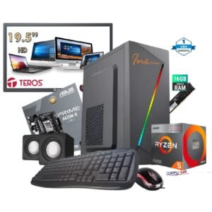 PC AMD RYZEN 5 8500G/SSD 500GB/DDR5 16GB/MB-A620/CASE INS/TEC/MOU/PAR/MONITOR TERON 19.5"