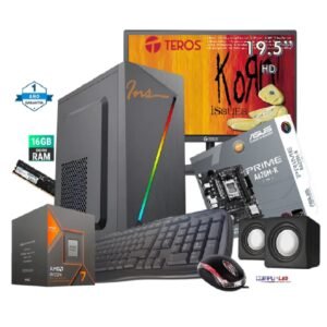 PC AMD RYZEN 7 8700G/SSD 500GB/DDR5 16GB RAM /MBA-A620/CASE INS/TEC/MOU/PAR/MONITOR TEROS 19.5"