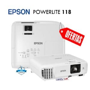 PROYECTOR EPSON POWERLITE 118 3LCD XGA 3800 LUMENES DUAL HDMI BLANCO