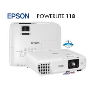 PROYECTOR EPSON POWERLITE 118 3LCD XGA 3800 LUMENES DUAL HDMI BLANCO