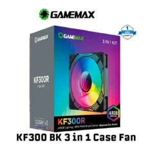 VENTILADOR GAMEMAX KF300R KIT 3EN1 BLACK PARA CASE