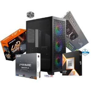 CPU RYZEN 9 9900X/ MB B840/ 16GB DDR5/ SSD 1TB/CASE COOLER MASTER /RTX 5060 8GB/FUENTE 750W CERTIF