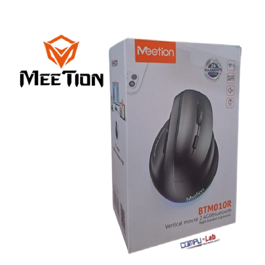 MOUSE MEETION BTM010R ERGONOMICO WIRELESS/ BLUETOOTH RECARGABLE BLACK