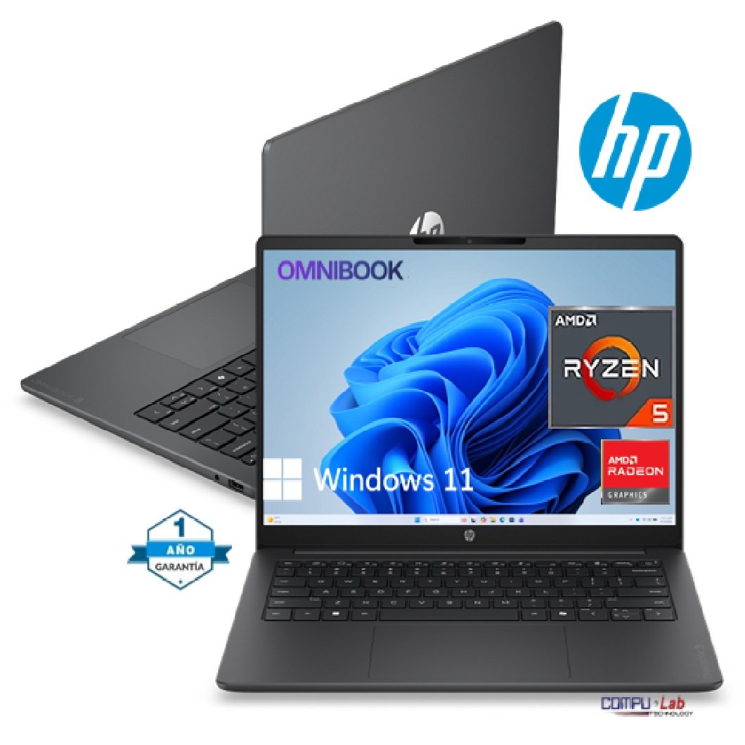 HP OMNIBOOK 14-HY0050LA AMD R5-40 14" WUXGA 8GB RAM 512GB SSD WINDOWS 11 GRIS