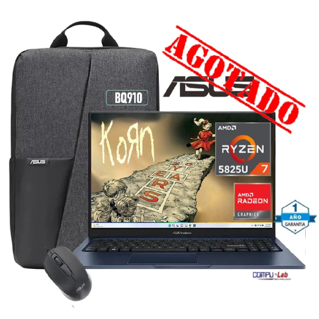 ASUS M1502YA-BQ910 RYZEN 7-5825U/ DDR4 16GB/ SSD 1TB/ 15.6" FHD/ FREEDOS/ BLUE/ MOCHILA+MOUSE