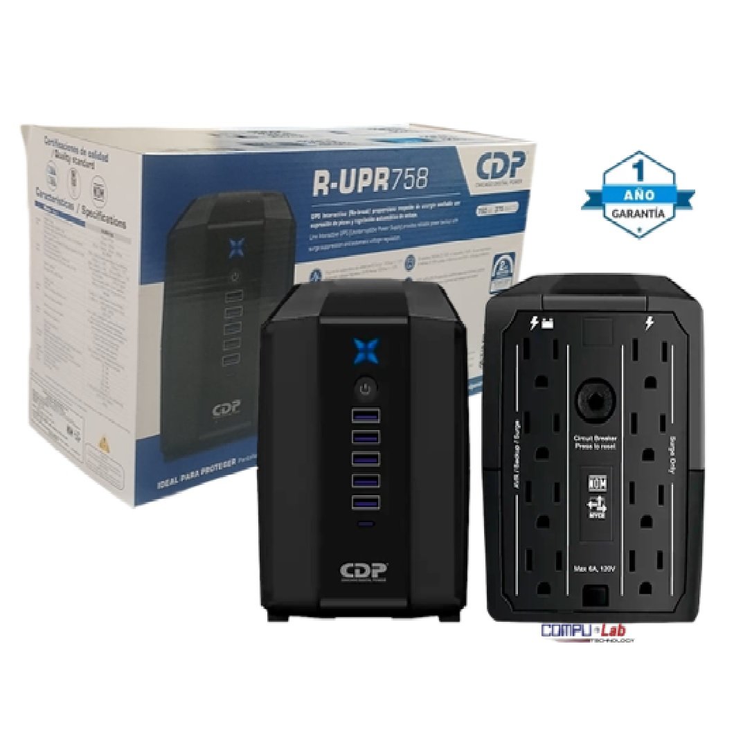 UPS CDP R-UPR758 750VA 375W INTERACTIVO 110V 8 SALIDAS