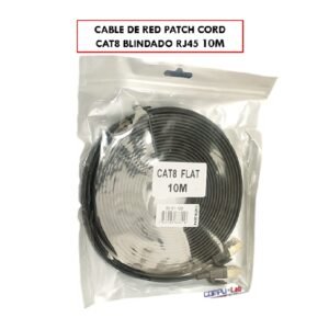 CABLE DE RED PATCH CORD CAT8 BLINDADO RJ45 10M