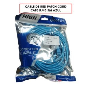 CABLE DE RED PATCH CORD CAT6 RJ45 5M AZUL