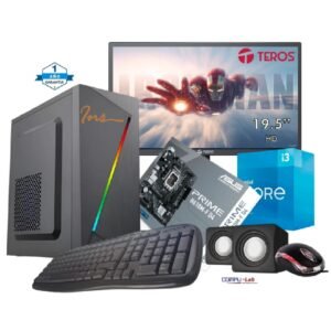 PC INTEL I3-14100/ SSD 256GB/ 8GB RAM/ MB H610/ CASE INS/ TECLADO/ MOUSE/ PARLANTES/ MONITOR 19.5"
