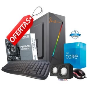 CPU INTEL I3-14100/ SSD 256GB/ 8GB RAM/ MB H610/ CASE INS/ TECLADO/ MOUSE/ PARLANTES