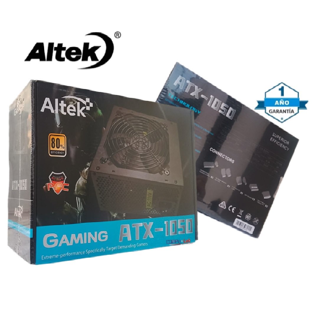 FUENTE DE PODER GAMING ALTEK ATX 1050W 80% EFFICIENCY