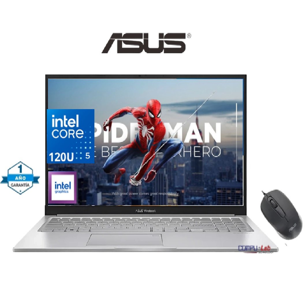ASUS VIVOBOOK X150VA-BQ5580 CORE 5 120U/ 16GB DDR5/ SSD 512GB/ 15.6" FHD/ COOL SILVER/ FREEDOS/ FINGERPRINT/ MOUSE