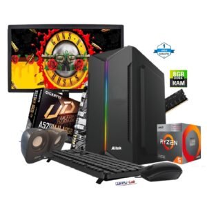 PC AMD RYZEN 5 5600GE/ SSD 256GB/ 8GB RAM /MB A520M-K/CASE/ TECL/ MOUSE/ PARLANTES/ MONITOR 19.5"